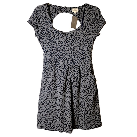 Anthropologie‎ Deletta Floral Caledonia Dress Blue Gray NWT Size Medium - Picture 2 of 15